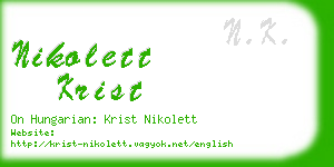 nikolett krist business card